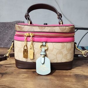 Tan and Pink Mini Bag